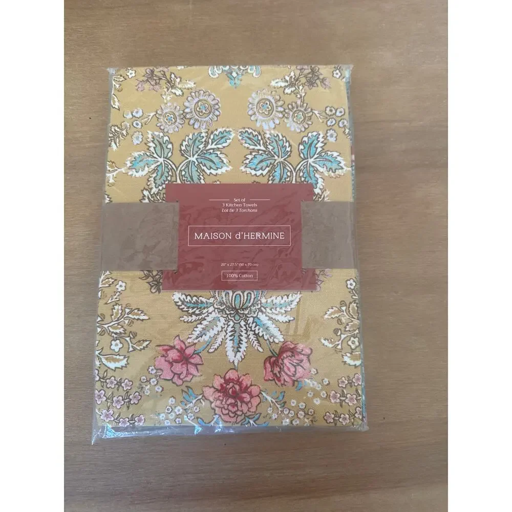 Maison d' Hermine Kitchen Towels Set of 3 Reusable 100% Cotton marquise